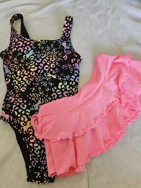 Cat & Jack | Swimsuit | Small | 6/6X | Unicorn | Leopard | Swim Skirt | Summer